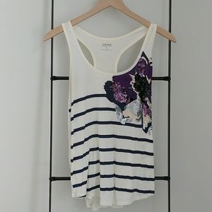 Express Striped Racerback Tank with Sequins